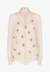 Fendi Embroidered Georgette Shirt Pink FS8251AQ33/Q_FENDI-F1RX0