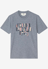 Fendi Logo Printed T-shirt Gray FS7254AVF8/R_FENDI-F0TAZ