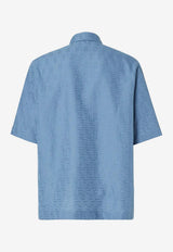 Fendi FF Jacquard Short-Sleeved Shirt Blue FS1317AU6Y/Q_FENDI-F0U6K