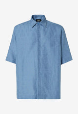 Fendi FF Jacquard Short-Sleeved Shirt Blue FS1317AU6Y/Q_FENDI-F0U6K