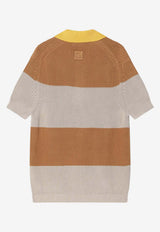 Fendi Logo Crest Knitted Stripe Polo T-shirt Multicolor FZC370AU7S/Q_FENDI-F1RWW