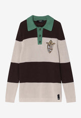 Fendi Logo Crest Long-Sleeved Knitted Polo T-shirt Multicolor FZC358AU7S/Q_FENDI-F1RWU