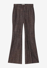 Fendi Wool Blend Flared Pants Brown FR6648AYN5/R_FENDI-F1T6K