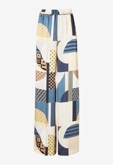Fendi Patchwork Print Silk Pants Multicolor FR6494AUQM/Q_FENDI-F1SAT