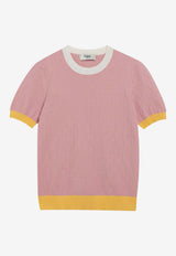 Fendi FF Jacquard Knit Top Pink FZXE94AW4S/S_FENDI-F1W0S
