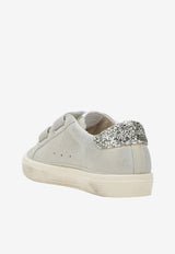 Golden Goose DB Kids Girls May School Suede Sneakers Taupe GYF00198F008077/S_GOLDE-65157