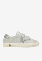 Golden Goose DB Kids Girls May School Suede Sneakers Taupe GYF00198F008077/S_GOLDE-65157