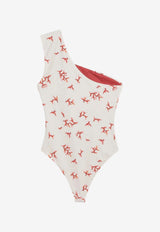 Fendi One-Shoulder Coral Print One-Piece Swimsuit Ivory FXBA47AT8O/Q_FENDI-F1MVO