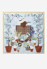 Fendi Gardening Print Silk Scarf Multicolor FXT091B01T/S_FENDI-F1WO1