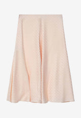 Fendi FF Jacquard Silk Midi Skirt Peach FQ7655AUQG/Q_FENDI-F1RX0