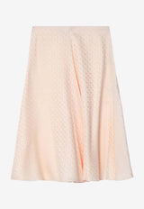 Fendi FF Jacquard Silk Midi Skirt Peach FQ7655AUQG/Q_FENDI-F1RX0