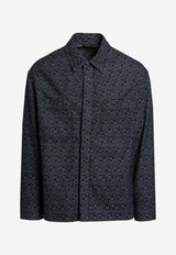 Fendi FF Jacquard Buttoned Shirt Blue FW1321AUX4/Q_FENDI-F0BUZ