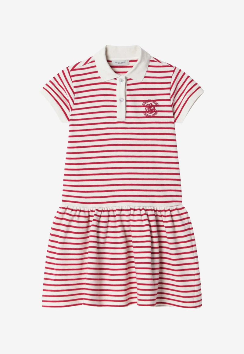 Girls Striped Polo T-shirt Dress – THAHAB KW