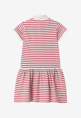 Golden Goose DB Kids Girls Striped Polo T-shirt Dress Red GKP02419P002234/S_GOLDE-83270