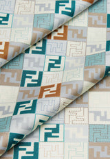 Fendi Geometric Pattern Print Silk Scarf Multicolor FXT091AUMD/S_FENDI-F1WO9
