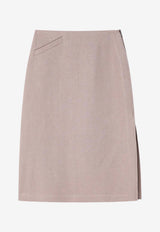 Fendi Linen Longuette Skirt Pink FQ7634AUOK/Q_FENDI-F1RX1