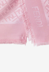 Fendi FF Jacquard Silk-Blend Shawl Pink FXT069AJW7/S_FENDI-F1WNO
