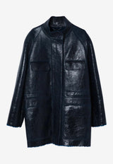 Fendi High-Neck Sheepskin Jacket Midnight Blue FM5379AOND/P_FENDI-F1PNC