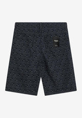 Fendi FF Jacquard Denim Shorts Blue FLP369AUX4/Q_FENDI-F0BUZ