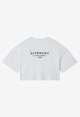 Givenchy Kids Girls Logo Cropped T-shirt White H31224CO/S_GIV-10P