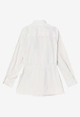 Fendi Striped Belted Shirt White FJ7621AQ3L/Q_FENDI-F0XAY