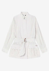 Fendi Striped Belted Shirt White FJ7621AQ3L/Q_FENDI-F0XAY