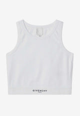 Givenchy Kids Girls Cropped Logo Tank Top White H31223CO/S_GIV-10P