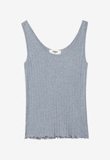 Fendi Ribbed Tank Top Gray FS9720ASMJ/Q_FENDI-F1RX3