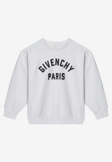 Givenchy Kids Boys Logo Print Crewneck Sweatshirt White H31214CO/S_GIV-10P