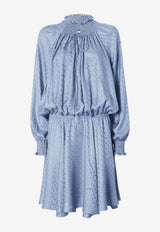 Fendi Silk Jacquard Dress Light Blue FDD390AUQG/Q_FENDI-F1SAX
