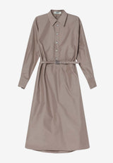 Fendi Barley Chemisier Midi Dress Beige FDD311AQ3K/Q_FENDI-F1SA0