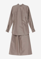 Fendi Barley Chemisier Midi Dress Beige FDD311AQ3K/Q_FENDI-F1SA0