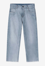 Golden Goose DB Kids Boys Embroidered Straight-Leg Jeans Blue GKP02411P002452/S_GOLDE-50985