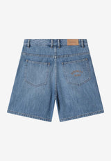 Givenchy Kids Girls Embroidered Denim Shorts Blue H31110DE/S_GIV-Z25