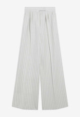 Max Mara Osso Pinstripe Piqué Wide-Leg Pants White MXMOSSOCO/S_MAXM-001