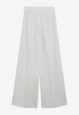 Max Mara Osso Pinstripe Piqué Wide-Leg Pants White MXMOSSOCO/S_MAXM-001