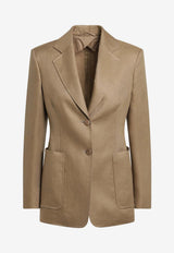 Max Mara Volonta Single-Breasted Buttoned Blazer Beige MXMVOLONTACO/S_MAXM-007