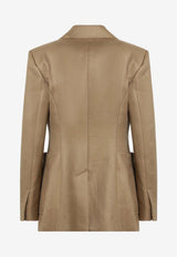 Max Mara Volonta Single-Breasted Buttoned Blazer Beige MXMVOLONTACO/S_MAXM-007