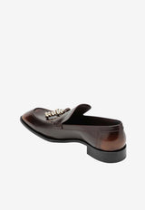 Loewe Edge Brushed Leather Loafers Brown L814379X69LE/S_LOEW-3100