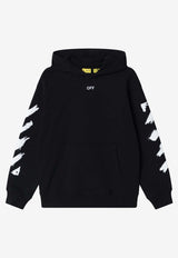 Off-White Kids Boys Diagonal Paint Hooded Sweatshirt Black OBBB001S26FLE005/S_OFFW-0001