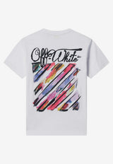 Off-White Kids Girls Diagonal Watercolor Print T-shirt White OGAA001S26-BJER003/S_OFFW-1000