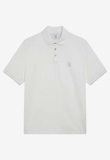 Brunello Cucinelli Logo-Embroidered Polo T-shirt White ME8548788CO/S_CUCIN-CE139