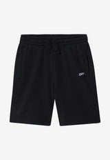 Off-White Kids Boys Diagonal Paint Bermuda Shorts Black OBCI001S26-BFLE003/S_OFFW-0001