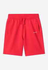 Off-White Kids Boys Diagonal Print Bermuda Shorts Red OBCI001S26-BFLE001/S_OFFW-6000