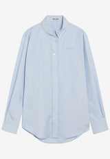 Miu Miu Long-Sleeved Poplin Shirt Light Blue MK1693OOO19SE/S_MIU-F0013