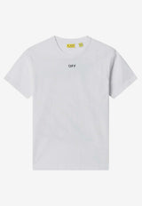 Off-White Kids Girls Diagonal Watercolor Print T-shirt White OGAA001S26JER003/S_OFFW-1000