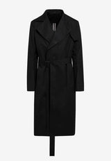 Rick Owens Double-Breasted Coat with Belt Black RR01F2968TE/S_RICKO-09