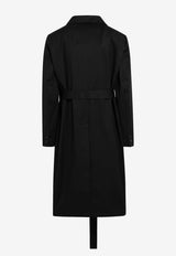 Rick Owens Double-Breasted Coat with Belt Black RR01F2968TE/S_RICKO-09