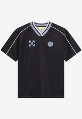 Off-White Kids Boys Football Jersey T-shirt Black OBAA018S26JER001/S_OFFW-0001