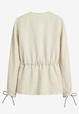 Max Mara Carezza Linen-Blend Buttoned Jacket Beige MXMCAREZZALI/S_MAXM-010